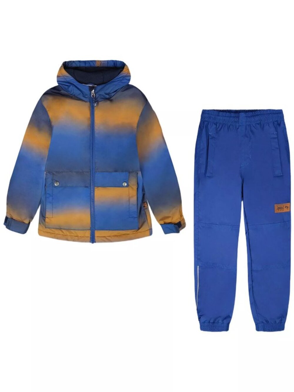 deux par deux  Two-Piece Mid-Season Outerwear Set Blue And Brown Gradient  NWT